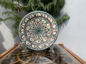 Safi pottery hand-painted decorative serving plate