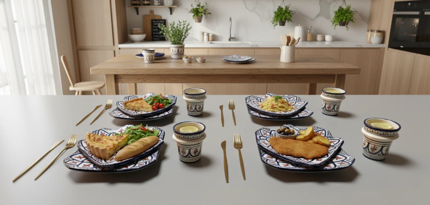 Handmade Moroccan ceramic bathroom sink minimalist design