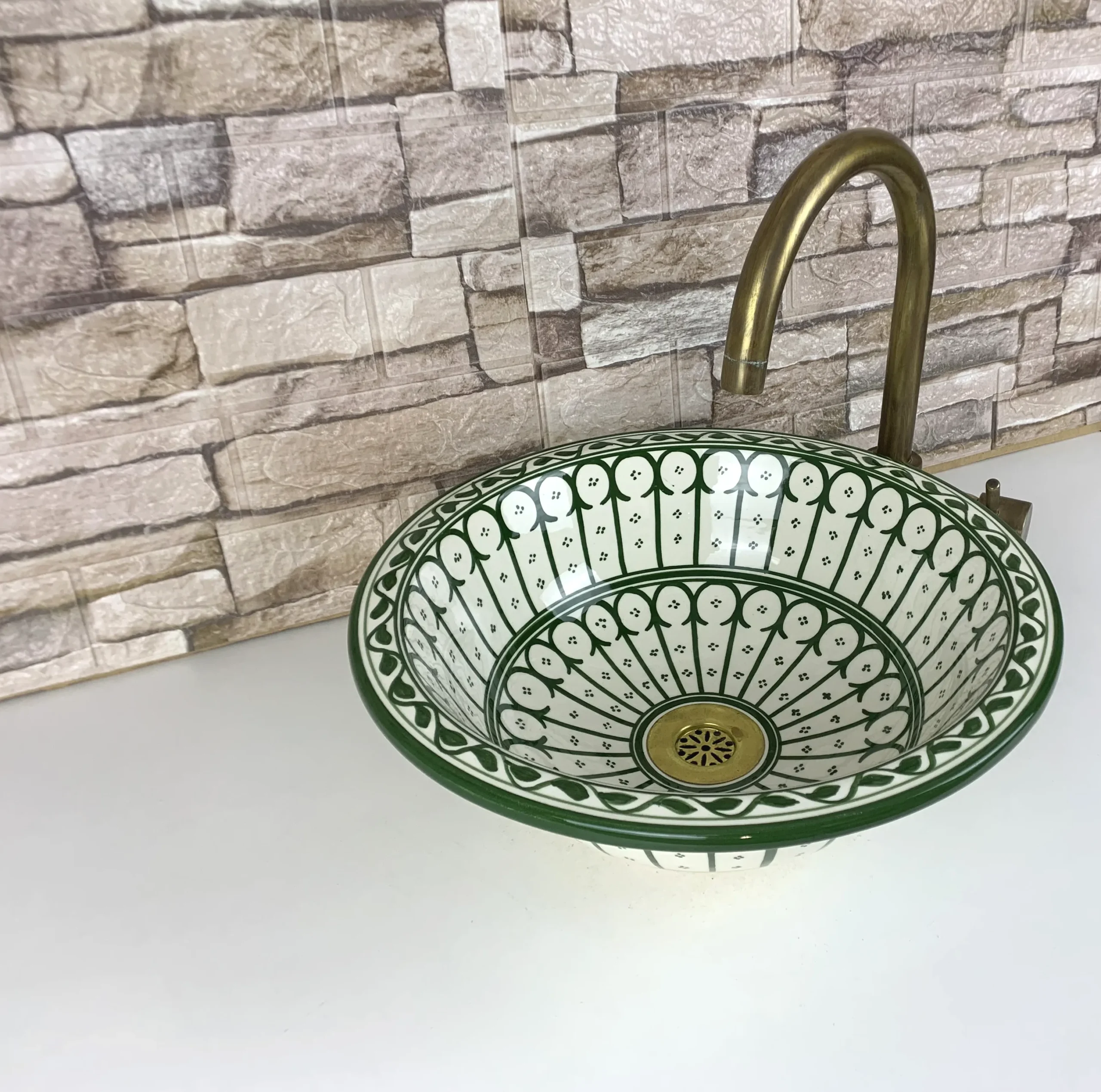 Decorative Moroccan vessel sink for bathroom or kitchen use