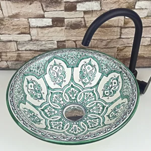 Elegant Moroccan ceramic basin for luxury bathroom interiors