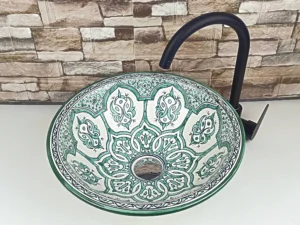 Elegant Moroccan ceramic basin for luxury bathroom interiors