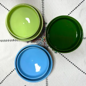 Moroccan pottery plate set small and large plates from Safi