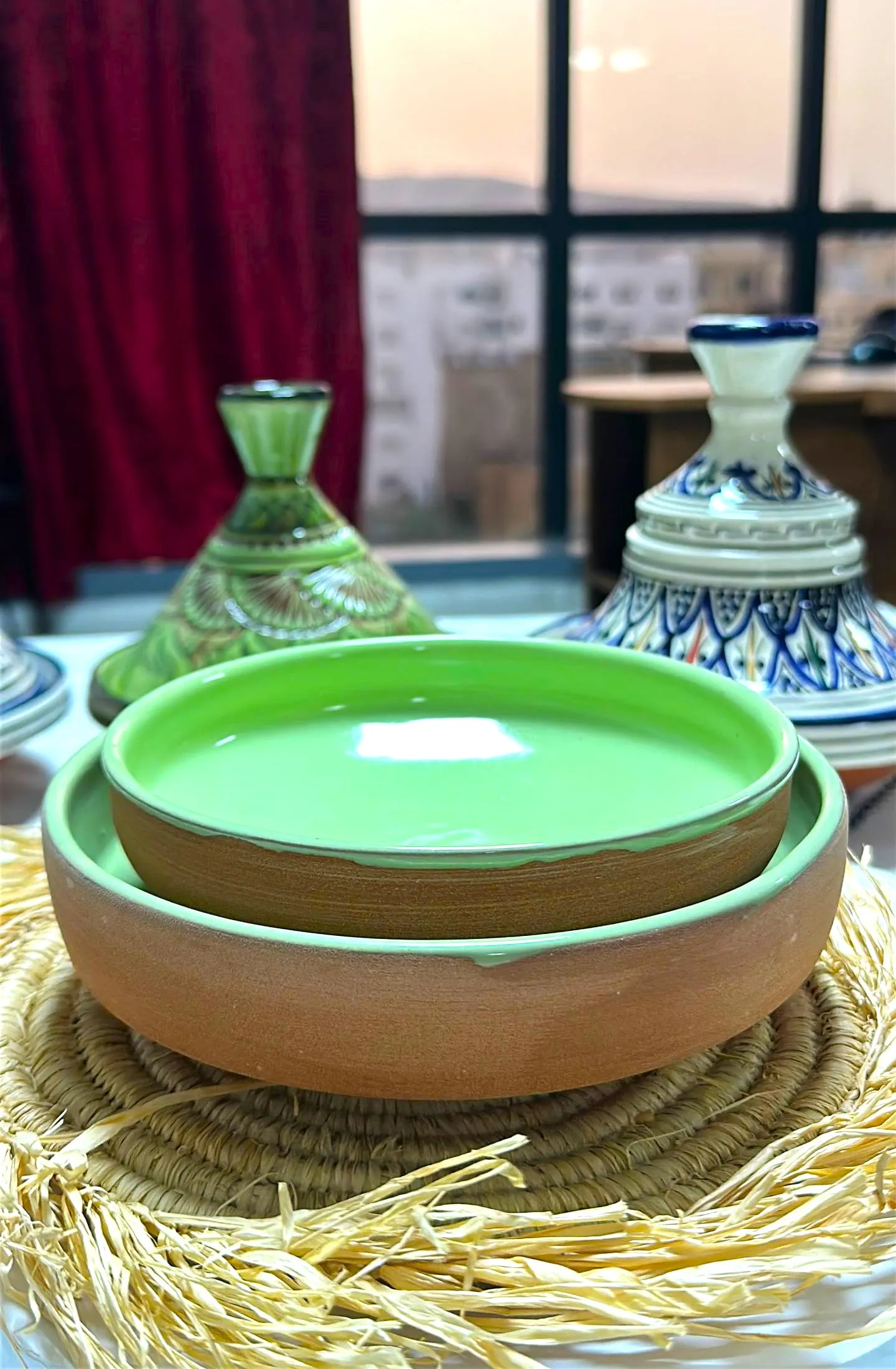 Traditional Moroccan ceramic plate set for tableware use